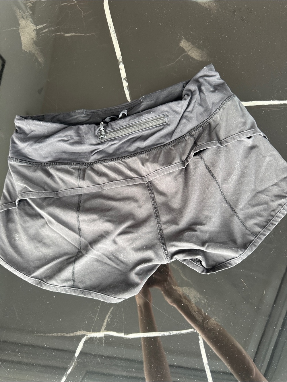 Women’s Black Athletic Lululemon Shorts with Zip Pocket